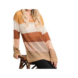 NEW COTTON BLEU color block sweater in mustard